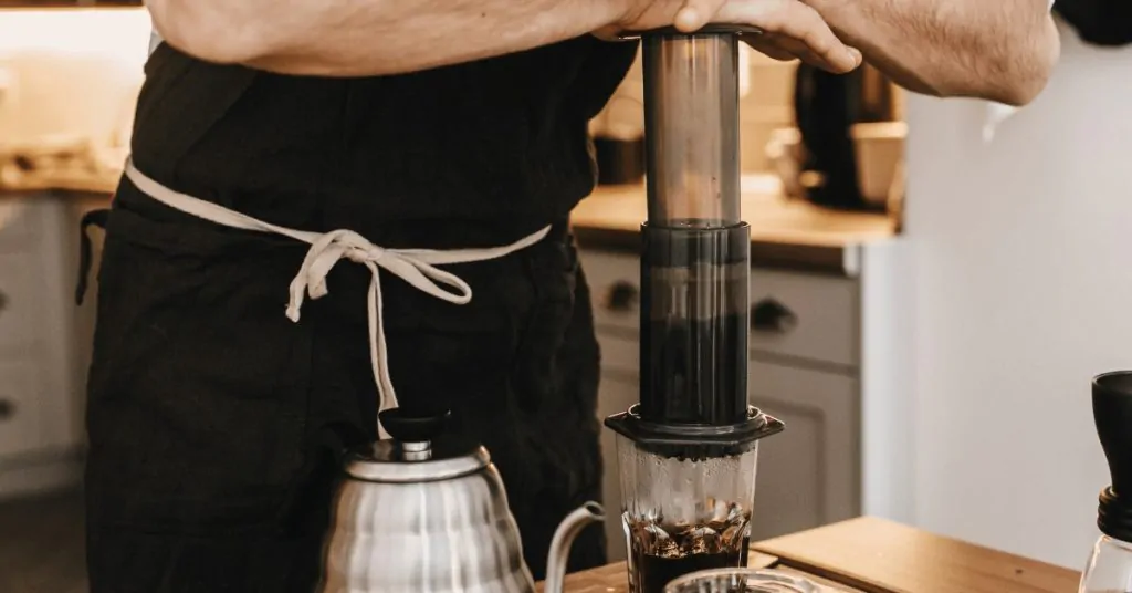 aeropress brewing setup