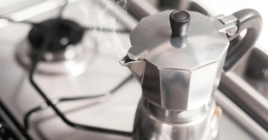 moka pot on a stove