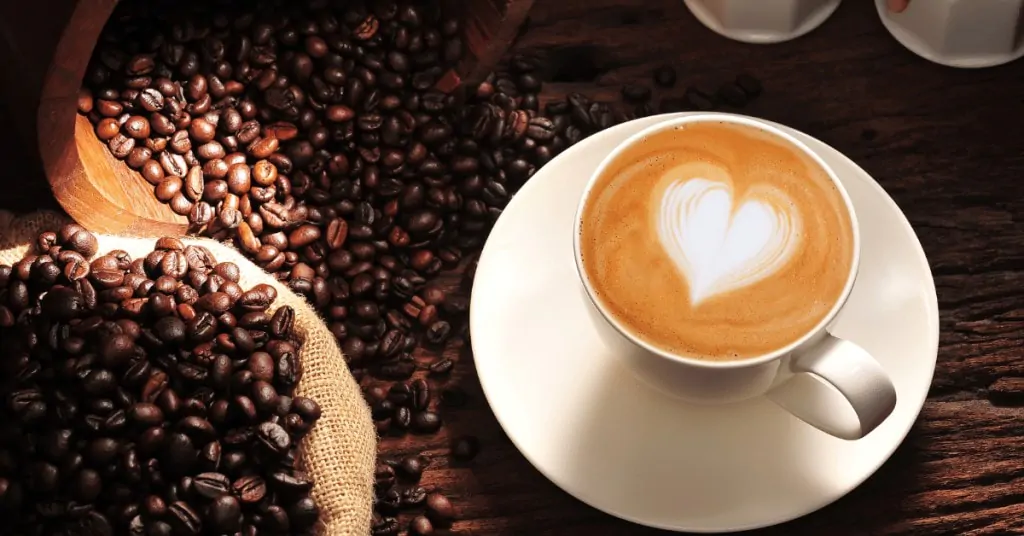 latte coffee beans on a table