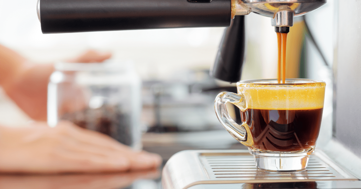 espresso coffee machine in the kitchen