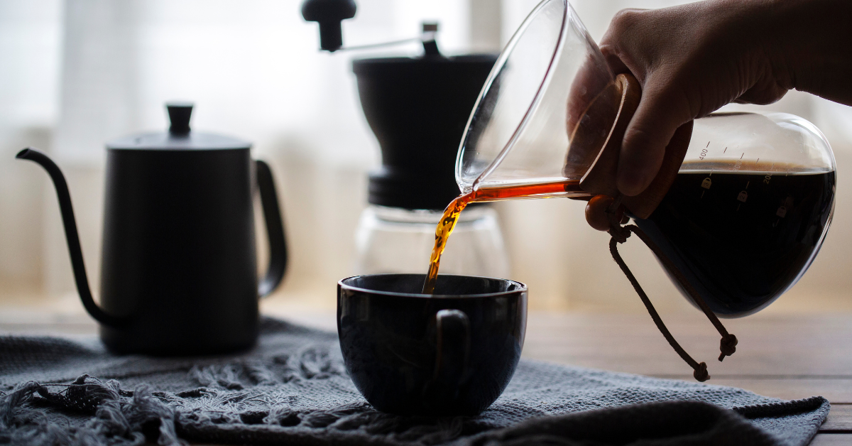 brewing coffee