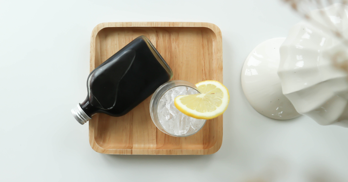 cold brew coffee and glass with ice