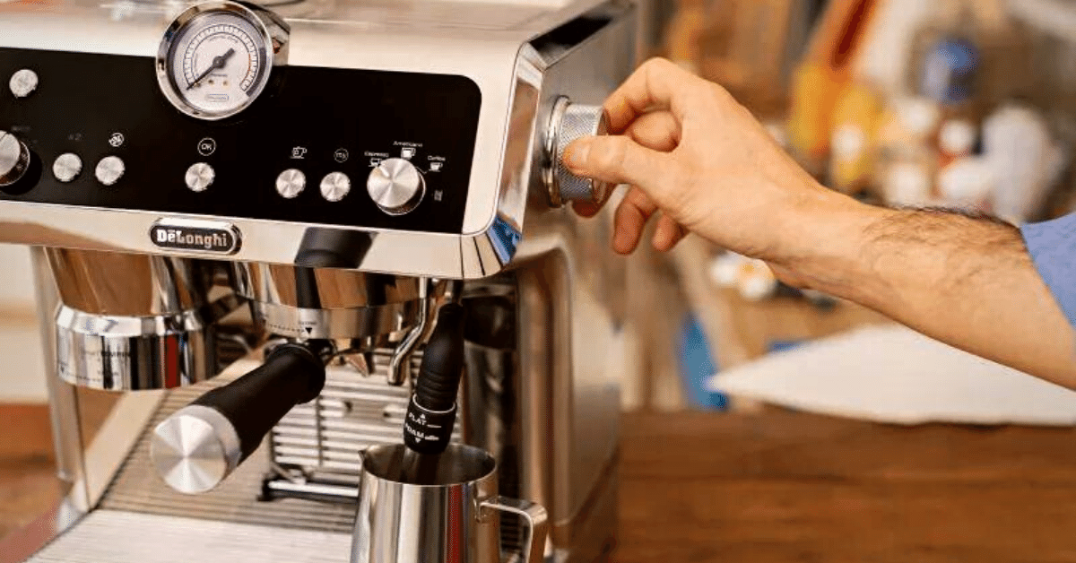 a person using delonghi la specialista machine