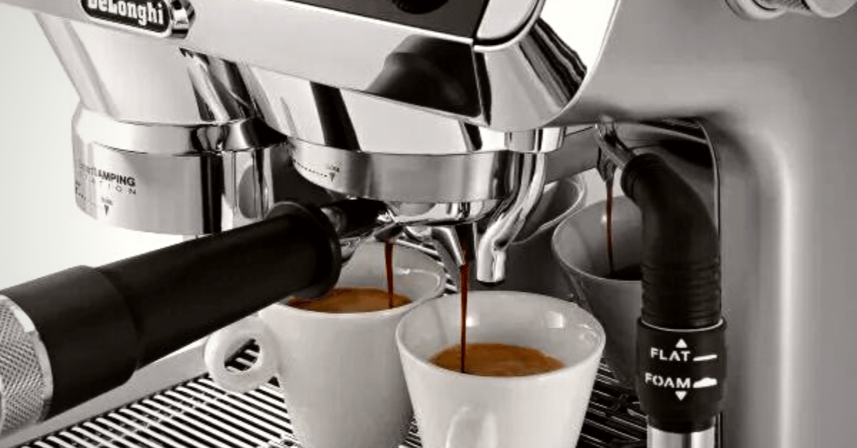 brewing coffee on delonghi la specialista machine