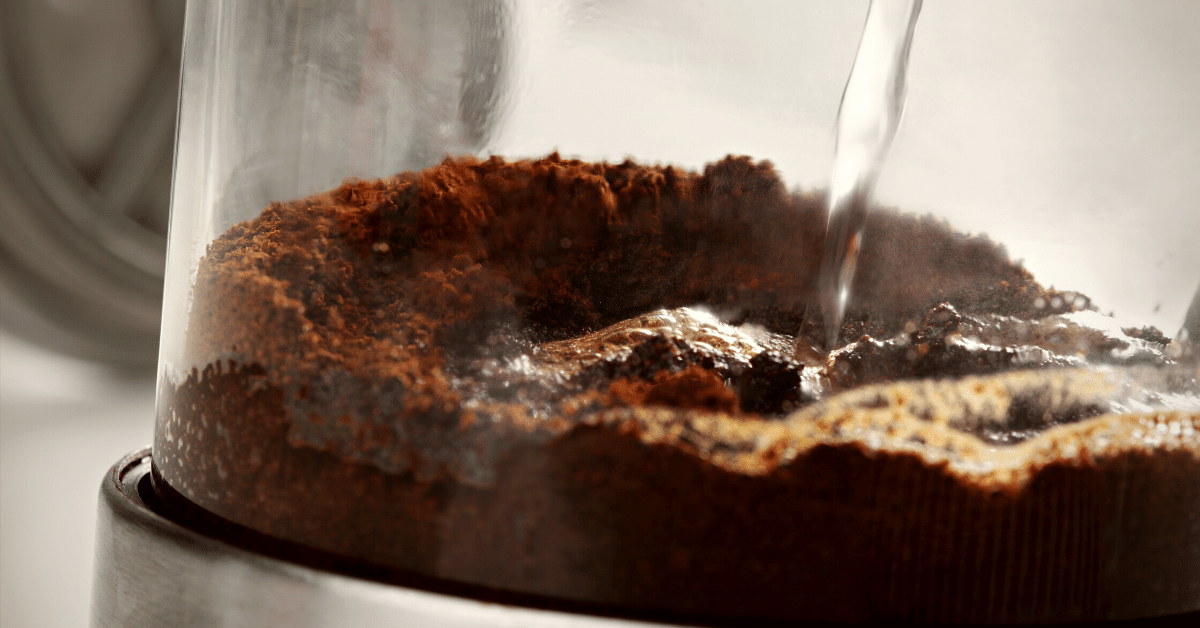 pouring water in french press