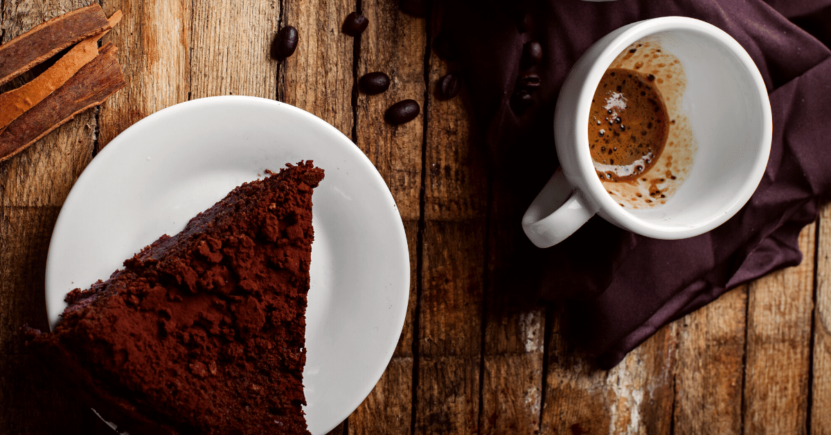 chocolate cake and coffee