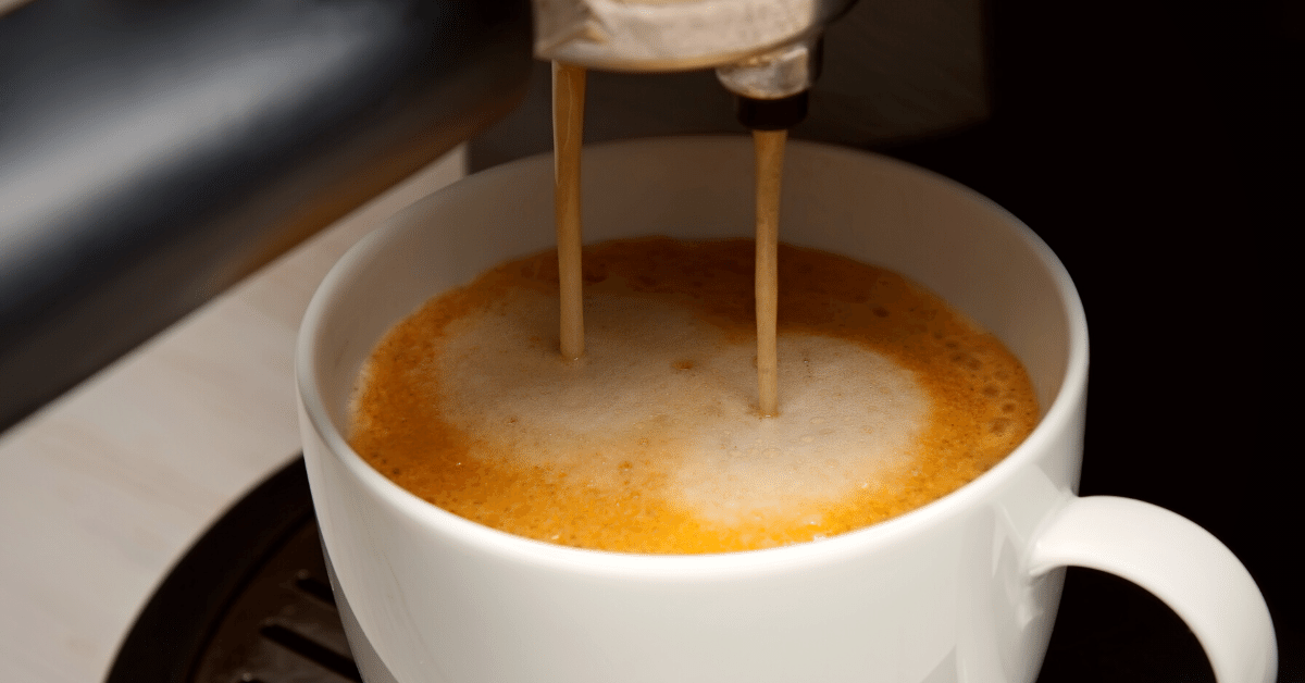 coffee machine pouring coffee